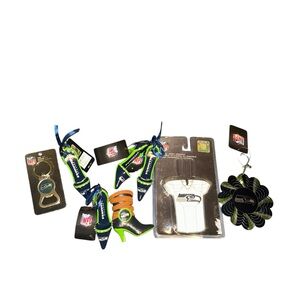 Nfl Seattle Seahawks lot of 7 Christmas ornaments high heels, jersey,spinner